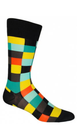 Checkerboard Sock - Black